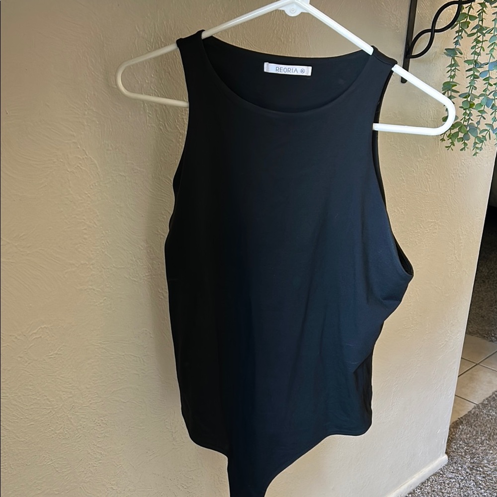 ReoRia Blue Asymmetrical Sleeveless Tank Top
